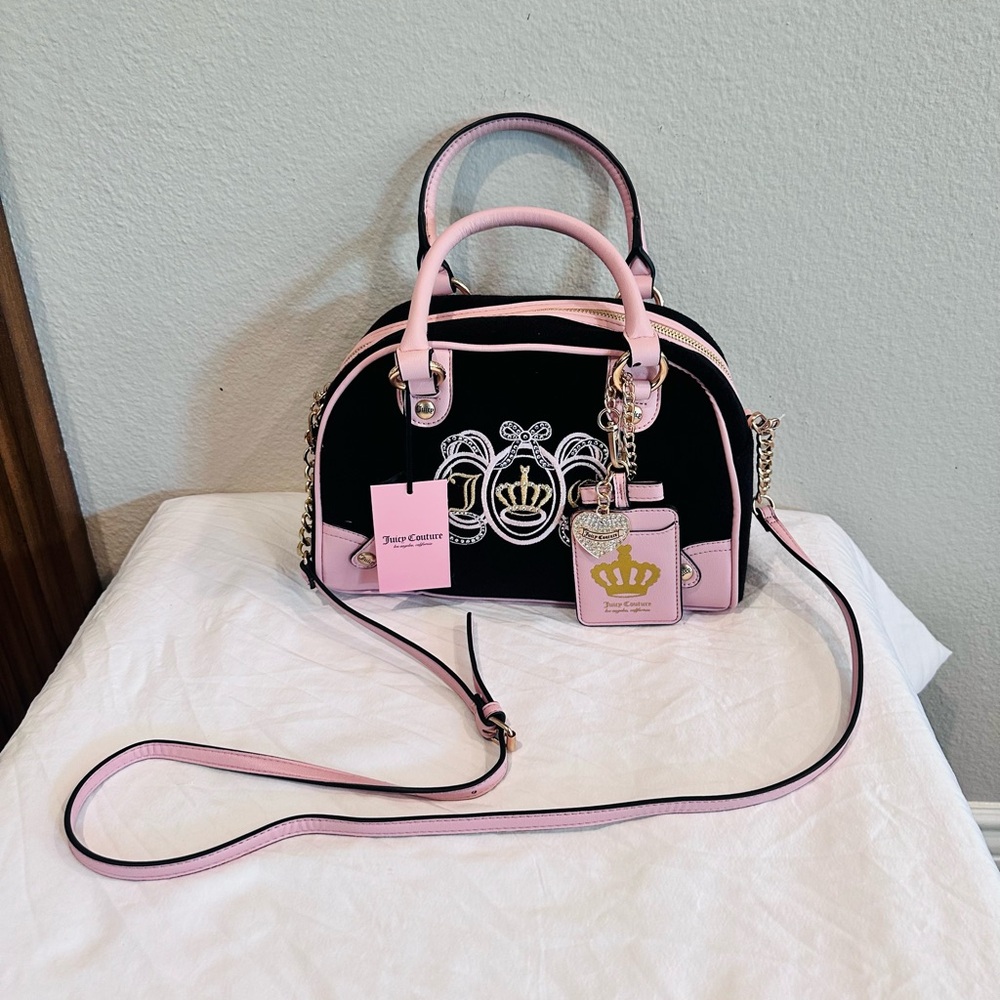 Juicy Couture Black and Pink Satchel